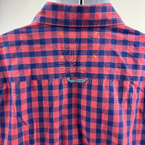 Robert Graham Shirt Men's 2XL Red and Blue Plaid Serial Number 046732 - Picture 4 of 6